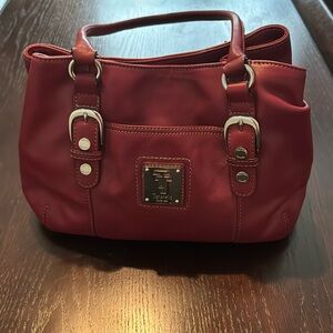 Tignanello Red Leather Shoulder Bag